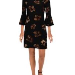 Tommy Hilfiger Black Floral Bell Sleeve Dress